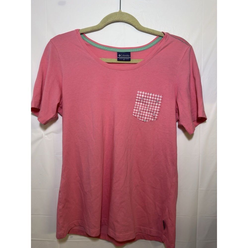 Columbia PFG Women's Pink  Sz M‎ T Shirt W/pocket Fishing Hiking Performance